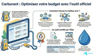 Le poids d'un litre de gasoil est influencé par les taxes (60%). L'outil officiel aide à comparer les prix des carburants pour optimiser votre budget.