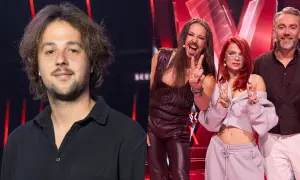Młody uczestnik i jurorzy The Voice of Poland: Justyna Steczkowska, Lanberry i Tomson.