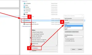 Festplatte im BIOS formatieren: Rechtsklick auf "Daten (E:)", dann "Formatieren..." wählen und das Dateisystem NTFS auswählen.