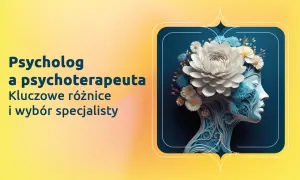 Psycholog a psychoterapeuta: kluczowe różnice i wybór specjalisty. Stylizowana głowa ozdobiona kwiatami symbolizuje drogę do zdrowia psychicznego.