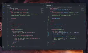 Code source d'un fichier Twig, incluant des balises et des variables pour un en-tête de site web.
