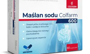 Maślan sodu Colfarm 600 – kapsułki na zespół jelita drażliwego, biegunki i zaparcia. Pomaga przywrócić równowagę jelit.