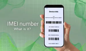 Na ekranie telefonu wyświetla się numer seryjny telefonu (IMEI) oraz inne dane urządzenia.