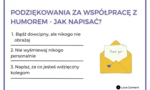 Wierszyki podziękowania za współpracę z humorem: bądź dowcipny, nie obrażaj, nie wyśmiewaj. Napisz, za co wdzięczny.