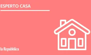 Esperto Casa: icona di una casa stilizzata, simbolo di comproprietà con quote diverse. Logo "la Repubblica".