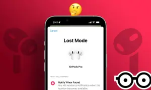 Écran de téléphone affichant "Lost Mode" pour des AirPods Pro. Aide à localiser airpods perdus.