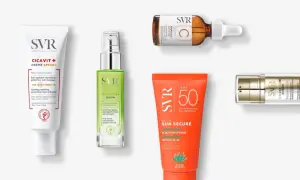 Krem SVR Cicavit+, serum SVR Sebiaclear, ampułka SVR z witaminą C, krem SVR Sun Secure SPF 50 i bi-serum SVR Densilium.