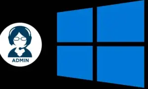 Icono de administrador con auriculares junto al logo de Windows 10. Guía para cambiar administrador Windows 10.