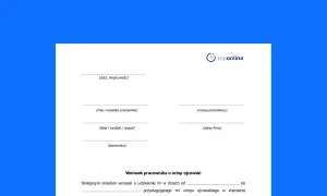Formularz wniosku o urlop ojcowski. Wypełnij dane pracownika, pracodawcy i daty.