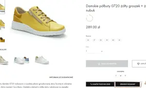 Żółte półbuty damskie 0720 z nubuku. Rozmiar 38 to 24 cm.