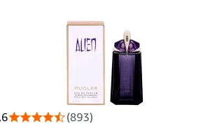 Perfumy Alien Mugler 90ml w fioletowym flakonie z pudełkiem.
