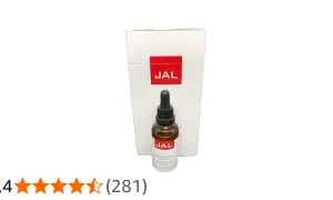 Serum JAL concentrado con ácido hialurónico, en frasco gotero y caja blanca.