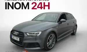 Grå begagnad Audi A3 Sportback med hemleverans inom 24h i Sverige. En snygg och praktisk bil för vardagen.