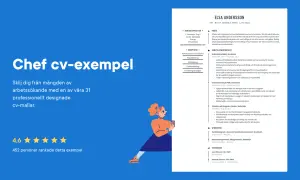 Chef cv-exempel med professionellt utformade mallar. Elsa Andersson, chef, visar sin erfarenhet.