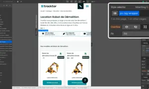 Le panneau de style montre les options pour le wrapper `pv-tag-wrapper`, avec `overflow` réglé sur "Auto" pour gérer le contenu qui dépasse.