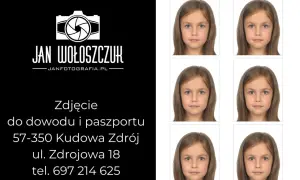 Zdjęcie do dowodu uszy. Urocza dziewczynka na sześciu identycznych fotografiach, idealnych do dokumentów. Jan Wołoszczuk, Kudowa Zdrój.