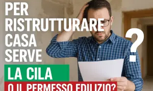 Uomo perplesso con documenti in mano, si chiede se per ristrutturare casa serve la CILA o il permesso edilizio.