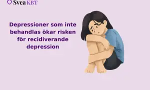 En person sitter hopkrupen, symboliserande hur obehandlad depression ökar risken för recidiverande depression.