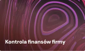 Abstrakcyjny wzór w odcieniach fioletu i różu, symbolizujący kontrolę finansów firmy.