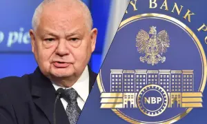 Prezes NBP Adam Glapiński i godło NBP. Dyskusja o stopie lombardowej NBP.