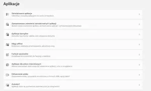 Menu "Aplikacje" z opcją "Autostart" do zarządzania programami uruchamianymi po zalogowaniu.