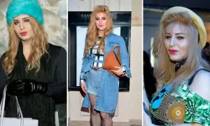 Trzy ujęcia Rafalali w różnych stylizacjach. Na pierwszym w turkusowej czapce i czarnych rękawiczkach, na drugim w dżinsowym komplecie, a na trzecim w letniej sukience i kapeluszu.