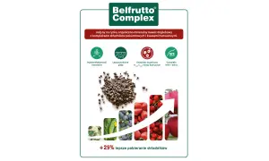 Belfrutto Complex: nawóz organiczno-mineralny z kwasami humusowymi. Zapewnia lepszą strukturę gleby i zwiększa pobieranie składników odżywczych o 25%.
