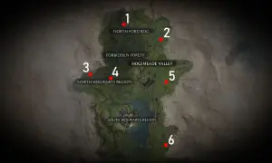 Mapa z zaznaczonymi punktami do lądowania w Hogwarts Legacy. Odwiedź te miejsca, by odkryć sekrety Hogwartu!