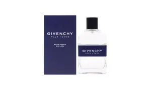 Givenchy Pour Homme Blue Label - elegancki zapach dla mężczyzny, zamknięty w szklanej butelce i granatowym pudełku.