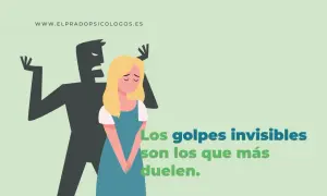 Una mujer triste bajo la sombra de un hombre enfadado. ¿Cómo saber si estoy sufriendo maltrato psicológico? Los golpes invisibles duelen más.
