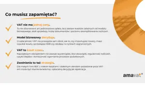 Grafika przedstawia tekst o VAT i fragment kalkulatora.