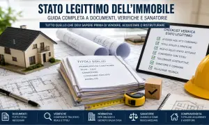 Modello di casa, progetti, documenti edilizi e checklist per verificare lo stato legittimo immobile.