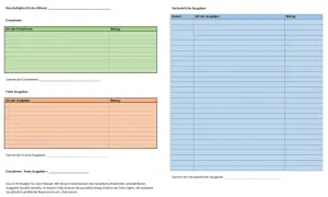 Kostenlose Tabelle Einnahmen-Ausgaben Vorlage für Ihren Monatsbudgetplan. Erfasst Einnahmen, feste und veränderliche Ausgaben.
