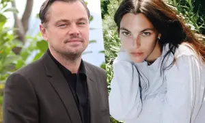 Leonardo DiCaprio z piękną kobietą, która mogłaby być jego żoną.