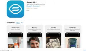 L'app Seeing AI, con la sua intelligenza artificiale, aiuta a leggere testi, riconoscere persone, valute e prodotti.