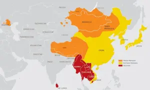 Mapa buddyzmu: Jak rozprzestrzenia się ta religia w Azji?