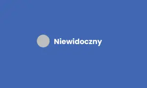 Szary okrąg i napis "Niewidoczny" na niebieskim tle. Czy można na Messengerze być niewidocznym?