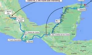 Reiseroute für Backpacking in Mexiko: Von Mexiko-Stadt über Oaxaca und Chiapas bis Yucatán.