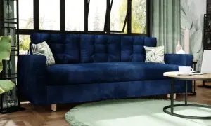 Granatowa kanapa w salonie: Jak zaaranżować modne wnętrze?