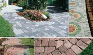 Betonowy chodnik zrób to sam: inspiracje na ścieżki ogrodowe z kostki brukowej w różnych wzorach i kolorach.
