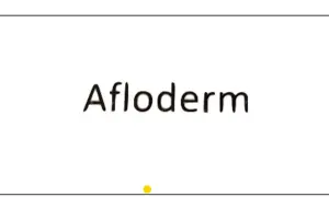 Napis "Afloderm" na białym tle. Może to być nazwa leku lub produktu.