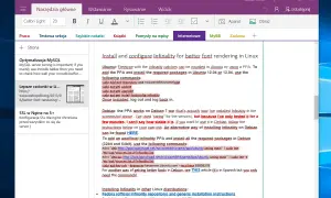 Aplikacja do notatek na laptopa z instrukcją instalacji Infinality dla lepszego renderowania czcionek w Linuksie.