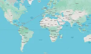 Reiseroute für Kolumbien Backpacking: Von Europa über den Atlantik nach Südamerika.