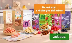 Zdrowe przekąski dla dzieci: chrupki, liofilizowane owoce, rolki z jabłka i maliny. Idealny koperek dla dzieci.