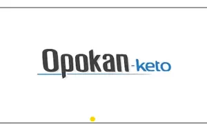 Logo z napisem "Opokan-keto" na białym tle.