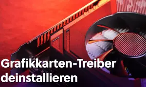 Grafikkarten-Treiber deinstallieren: Nahaufnahme einer roten Grafikkarte mit Lüfter.