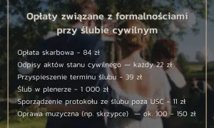 Ślub cywilny: Dokumenty, opłaty i procedura krok po kroku
