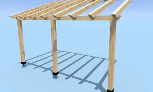 Estructura de madera para un porche. ¿Cuánto cuesta un porche así?