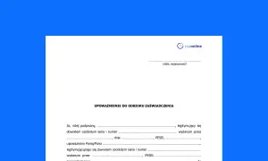 Formularz upoważnienia do odbioru zaświadczenia. Pełnomocnictwo ogólne do reprezentacji.