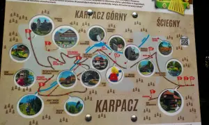 Mapa atrakcji Karpacza: Świątynia Wang, Muzeum Klocków LEGO, wyciągi i inne karpackie cuda.